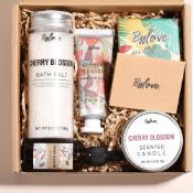 Bath Sets For Women Gifts, Cherry Blossom 5Pcs Spa Gift Set
