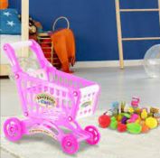 Brand New Pink Children's Kids Role Play Supermarket Shopping Trolley Set
