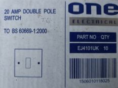 17 x 20 AMP DOUBLE POLE SWITCH BY ONE ELECTRICAL