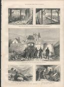 1887 Irish Land Wars Peasants Throwing Rocks At Eviction Party Co Kerry