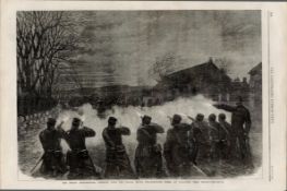 Fenian Insurrection Conflict With Police Dublin Antique 1867 Print