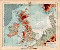 British Isles & Surrounding Seas 1896 Victorian Map.