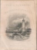 Berwick Upon Tweed Harbour Port Entrance Antique 1842 Steel Engraving.