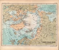 North Polar Chart Double Sided Victorian 1896 Map.