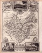 Leicestershire Steel Engraved Victorian Thomas Moule Antique Map