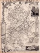 Bedfordshire Steel Engraved Victorian Thomas Moule Map.