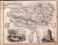 Isle of Thanet Steel Engraved Victorian Thomas Moule Antique Map.