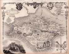 Isle of Wight Steel Engraved Victorian Thomas Moule Antique Map.