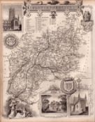 Gloucestershire Steel Engraved Victorian Thomas Moule Map.