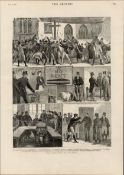 Land League Riots In Limerick, Tipperary Ireland 1881 Antique Print.