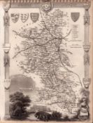 Buckinghamshire Steel Engraved Victorian Thomas Moule Map.