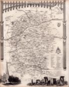 Wiltshire Steel Engraved Victorian Thomas Moule Antique Map.