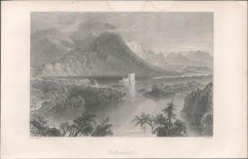 Antique Steel Engraving 1850s Ballynahinch Galway.
