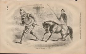 London Victorian Circus Clown Rare Antique 1864 Henry Mayhew Print.