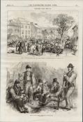 Meath Lads On Their Garden Plot Crossakeel Ireland 1870 Antique Print.