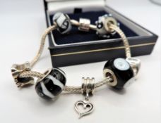 Rhona Sutton Designer Sterling Silver Murano Charm Bracelet