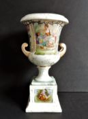 Antique French Porcelain Vase Hand Painted & Gilded Signed Boucher