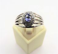 Sterling Silver Tanzanite & Topaz Ring New with Gift Pouch