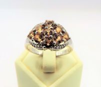 Sterling Silver Citrine & Diamond Ring in Sterling Silver 'NEW' with Gift Pouch