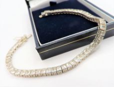 Sterling Silver 56 Gemstone Tennis Bracelet with Gift Pouch