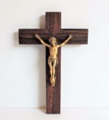 Antique French Rosewood & Gilt Cruicifix