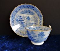 Antique Chinoiserie Porcelain Cup and Saucer Brosley Pattern c.1820's