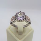 Sterling Silver 3CT Rose de France Amethyst Ring 'NEW' with Gift Pouch