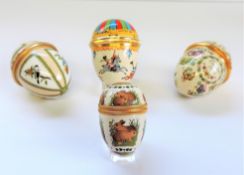 Small Collection Halcyon Days Enamel Eggs including Rare Bunnykins