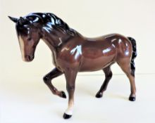 Vintage Beswick Porcelain Horse Figurine 15cm Tall 22cm Wide