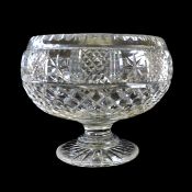 Large Vintage English Hand Cut Crystal Pedestal Bowl c.1940's