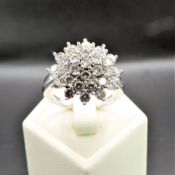 Sterling Silver 31 Gemstone Cluster Ring NEW with Gift Pouch