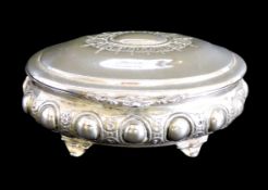 Antique Silver Plated Jewellery Trinket Box