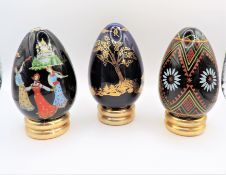 Three Vintage Franklin Mint Decorative Eggs