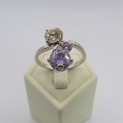 Sterling Silver Multi Colour CZ Gemstone Ring New with Gift Pouch