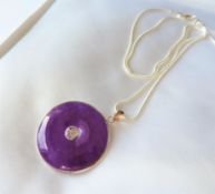 Sterling Silver Lavender Jade Pendant Necklace with Gift Pouch