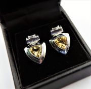 Sterling Silver Citrine Earrings 'NEW' with Gift Pouch