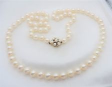 24 inch 7mm Akoya Pearl Necklace 9k Gold Clasp with Gift Box
