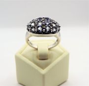 Sterling Silver Tanzanite Cluster Ring New with Gift Pouch