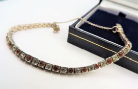 Sterling Silver Gemstone Tennis Bracelet