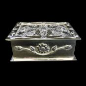 Antique Silver Plated Repousse Decorated Jewellery Box