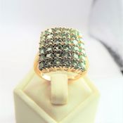 Gold on Sterling Silver Turquoise Topaz Ring new with Gift Pouch