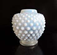 Retro Vintage Fenton Opalescent Hobnail Glass Vase