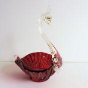Murano Venetian Montrose Swan Dish c. 1960's