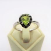 Sterling Silver Peridot Ring New with Gift Pouch