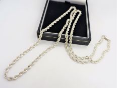 24 inch Sterling Silver 4mm Rope Chain New with Gift Pouch