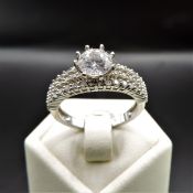 Sterling Silver Cubic Zirconia Ring 'NEW' with Gift Pouch