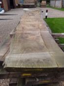 Hardwood Seasoned Sawn Waney Edge Rustic English Chestnut Slab / Resin Table Top