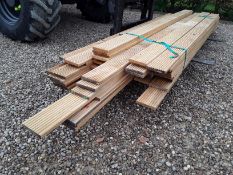 47x Hardwood Machined Grooved African Opepe Decking Boards