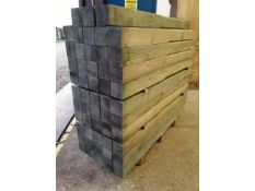 10X SOFTWOOD PRESSURE TREATED TANALISED ( REDWOOD ) DECKING NEWEL POSTS