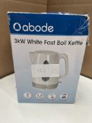 Abode 3kW White Fast Boil Kettle. RRP £20 - GRADE U